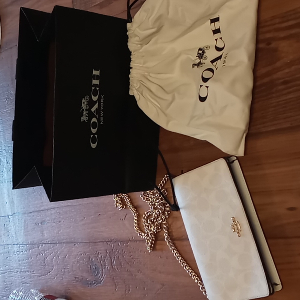 Coach cross body chain purse